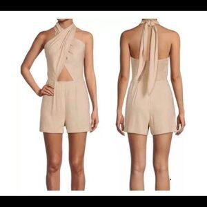 Gianni bini beige halter top romper